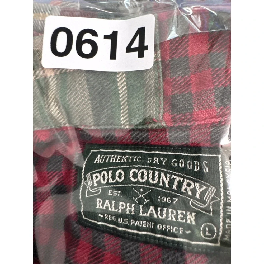 Vintage 90s Polo Country Ralph Lauren Patchwork Plaid Flannel Shirt Mens L